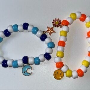 Sun and moon themed kandi braclets